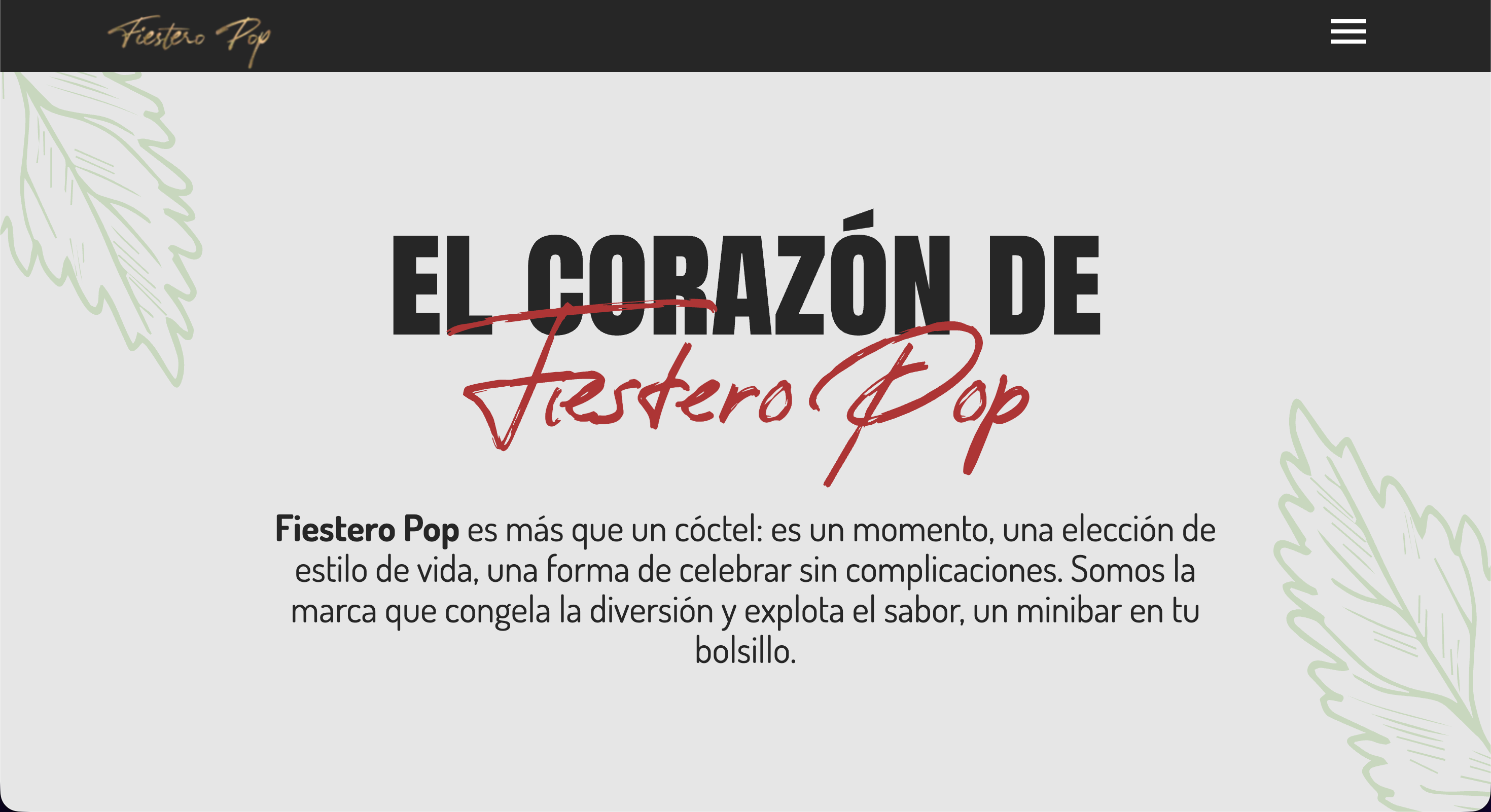 Fiestero Pop brand essence section