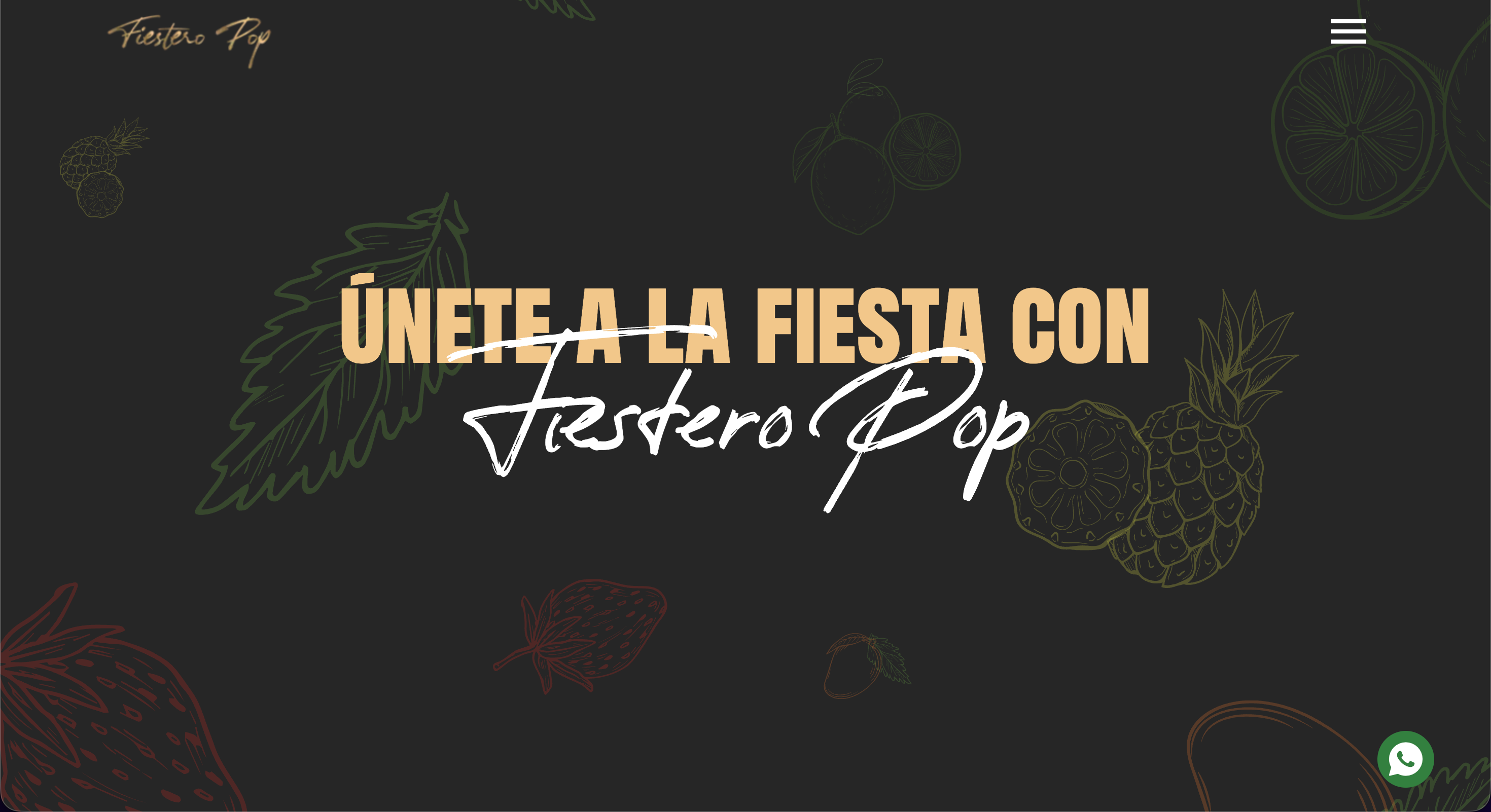 Fiestero Pop homepage desktop