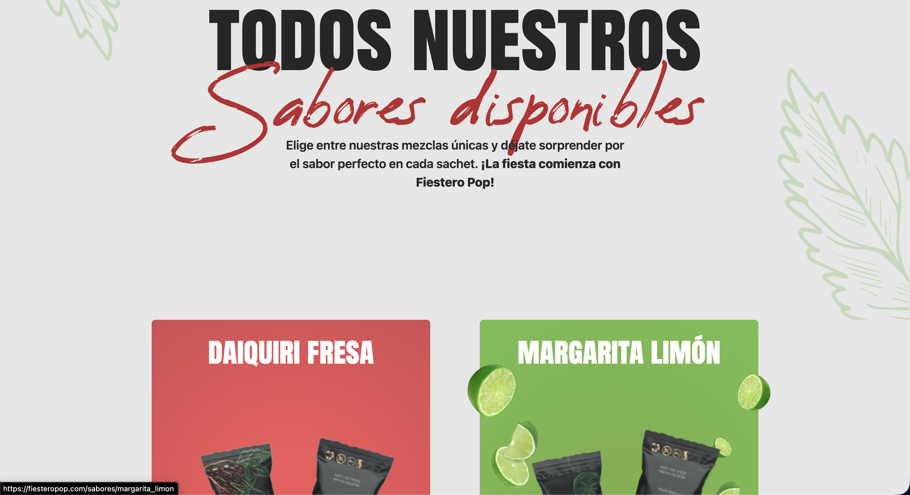 Fiestero Pop all flavors page